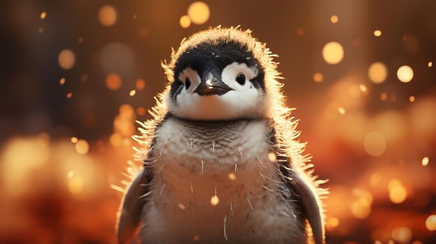 Photo l'image macro du pingouin mignon avec bokeh 4k