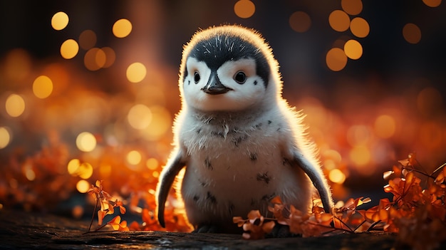 Photo l'image macro du pingouin mignon avec bokeh 4k