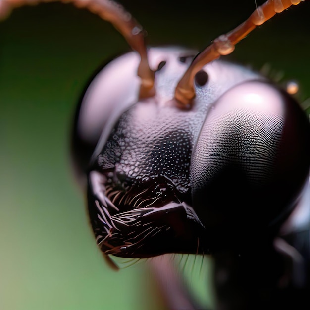 image macro focalisée de l'oeil d'une mouche IA générative