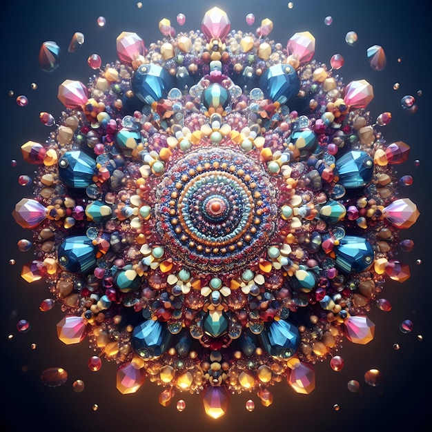 Image d'un mandala coloré en 3D