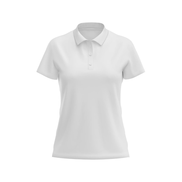 une image d'un mannequin invisible avec une chemise polo de femme vue avant isolée sur un fond blanc