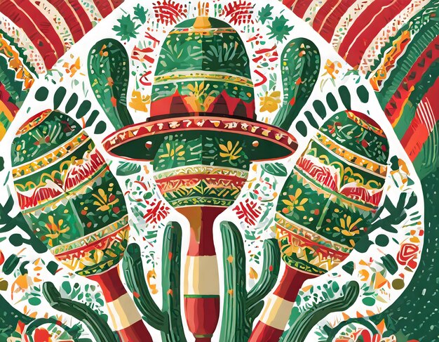 une image de maracas décorée de motifs festifs pour Cinco de Mayo