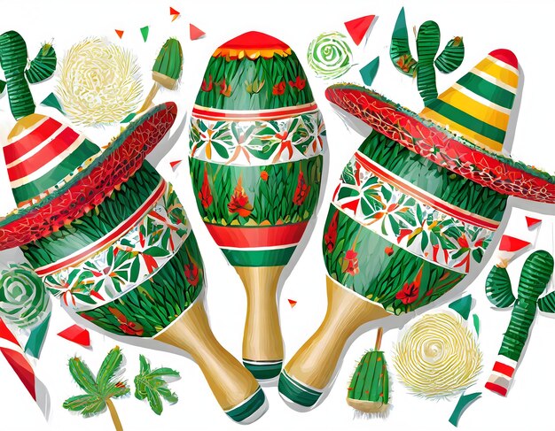 une image de maracas décorée de motifs festifs pour Cinco de Mayo