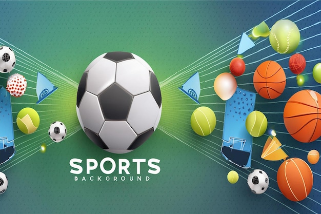 une image d'un match de football avec un ballon de football et quelques balles de football