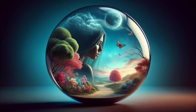 Image métaphorique d'une personne restant à l'intérieur de sa bulle personnelle