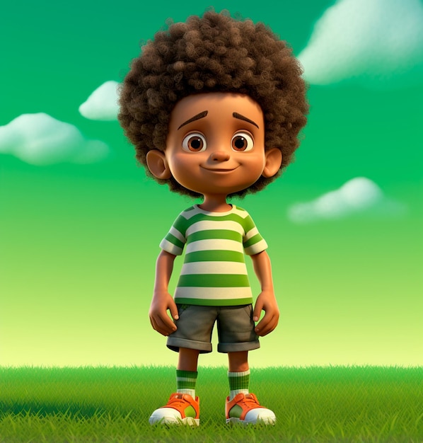 image d'un mignon petit garçon aux cheveux afro