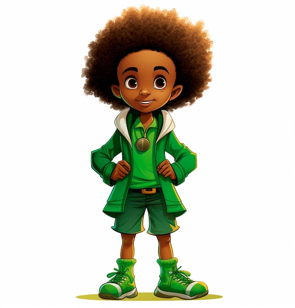 image d'un mignon petit garçon aux cheveux afro