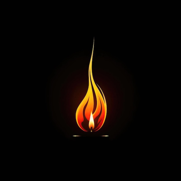 Image minimaliste du logo de la flamme de la bougie IA générative