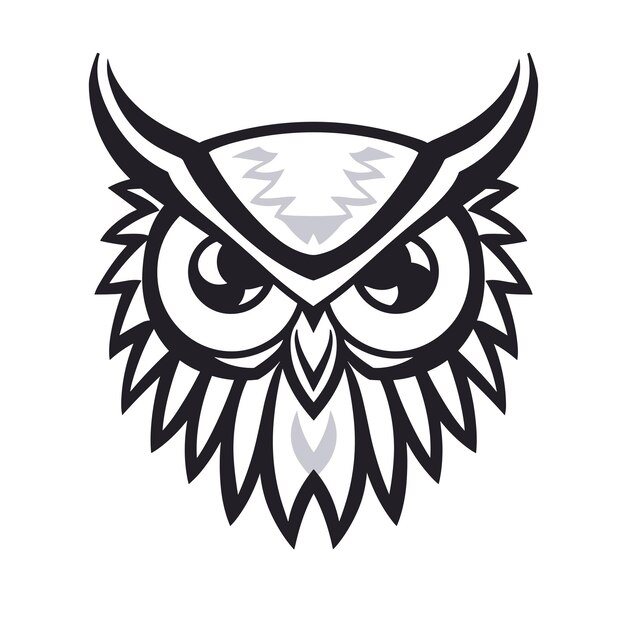 Image minimaliste de hibou symbole de la sagesse dans le style de l'art vectoriel