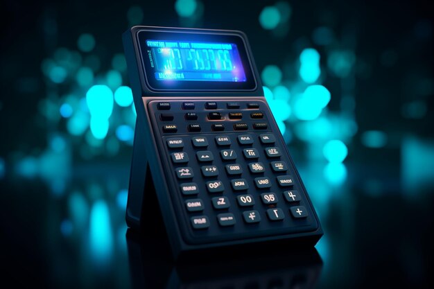 Photo image de moody d'une calculatrice affichant le générateur ai