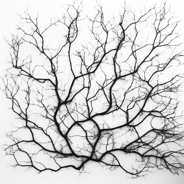 Une image en noir et blanc d'une branche d'arbre avec le mot arbre dessus.