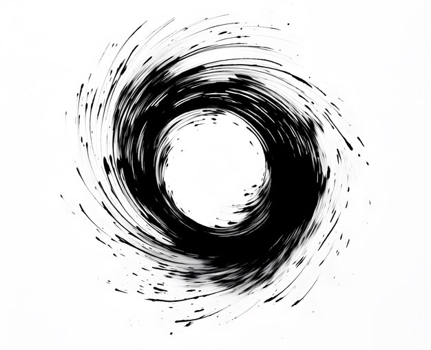 Photo une image en noir et blanc d'un cercle avec un cercle noir au milieu