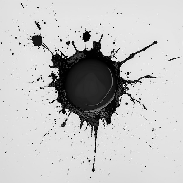une image en noir et blanc d'un cercle avec un fond blanc