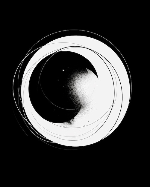 Une image en noir et blanc d'un cercle avec le mot " dessus "