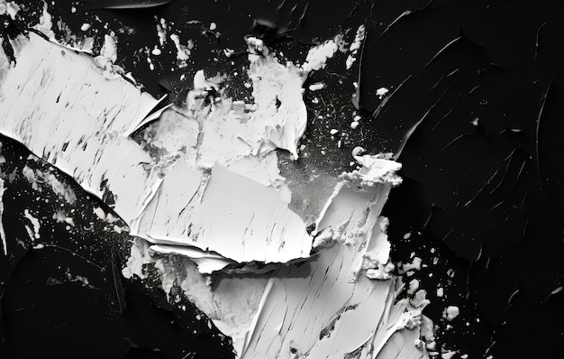 une image en noir et blanc d'une crème glacée dans le style de couches de peinture texturées