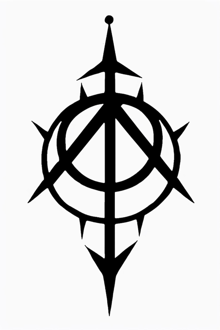 Photo une image en noir et blanc d'une croix avec une épée ai générative