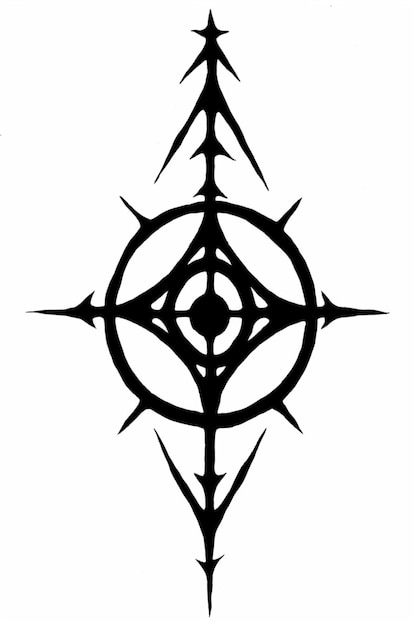 une image en noir et blanc d'une croix avec une étoile au milieu ai générative