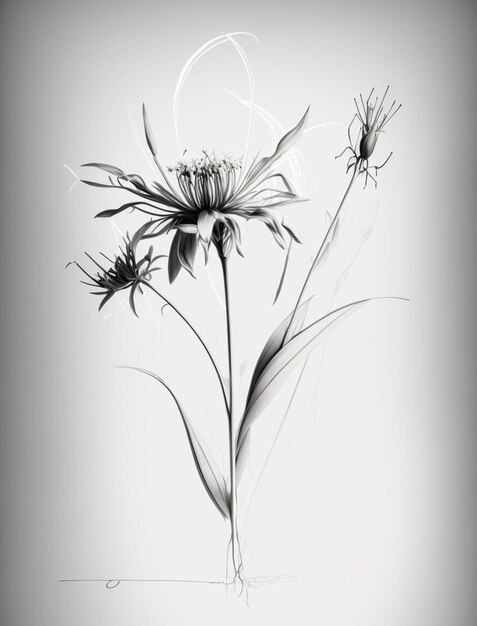 Une image en noir et blanc d'une fleur avec le mot " pissenlit " dessus.