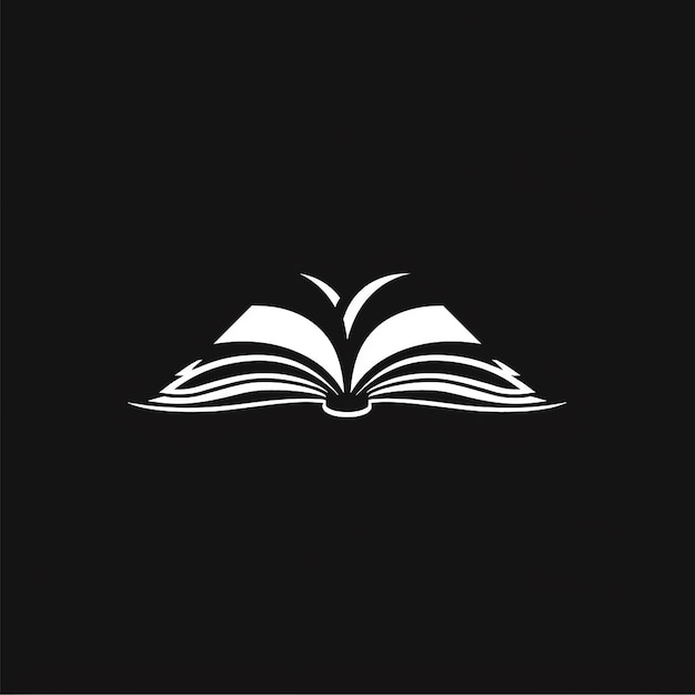 une image en noir et blanc d'un livre avec une ligne blanche dessus