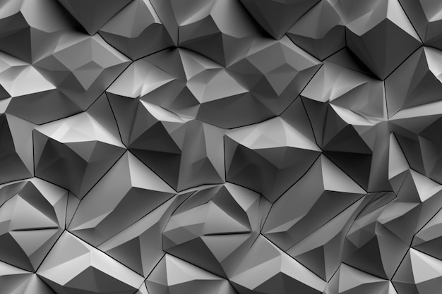 Une image en noir et blanc d'un mur avec un motif de triangles.