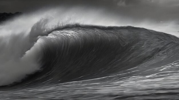 Une image en noir et blanc d'une onde abstraite ondulée