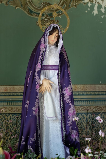 Image de Notre-Dame dans l'église Carmo ville de Salvador Bahia