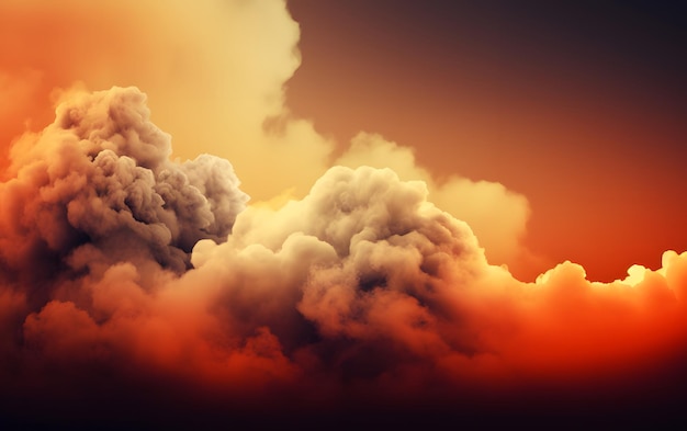 Une image d'un nuage avec un fond orange foncé