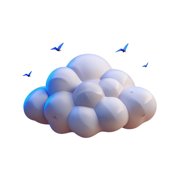 une image d'un nuage avec des oiseaux qui volent autour de lui