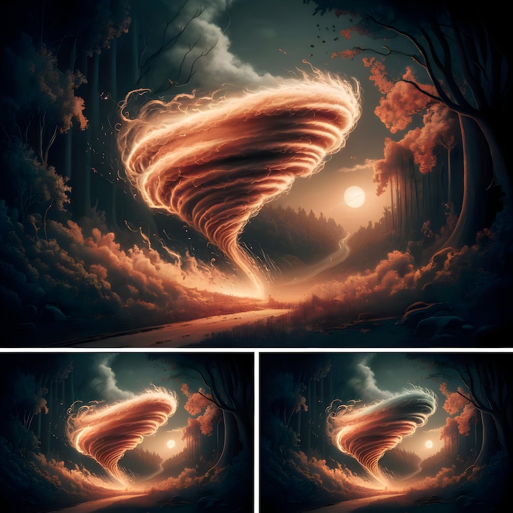Photo une image d'un nuage de tornade de feu qui a une grande