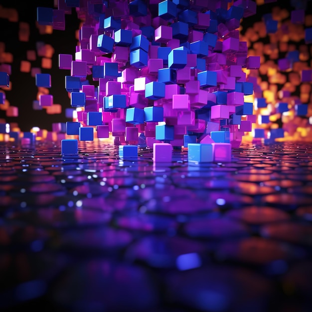 Une image numérique de cubes et de cubes avec le mot cubes dessus.