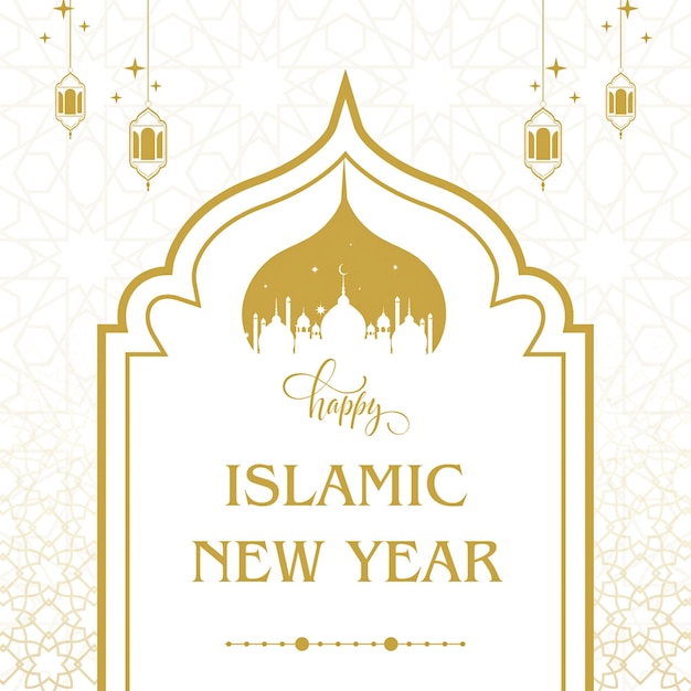 une image d'or et d'or d'une mosquée pour le Nouvel An