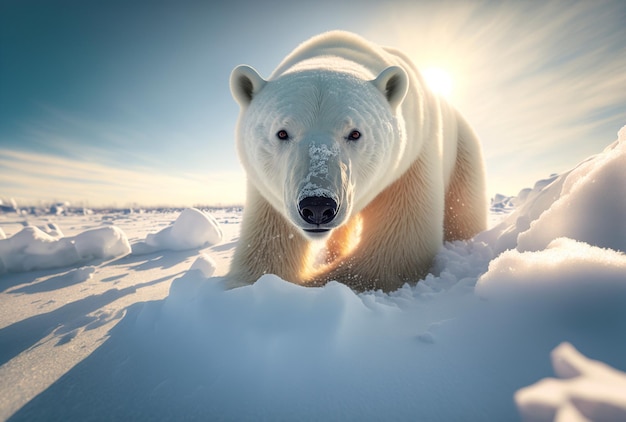 une image d'ours polaire générée par l'IA