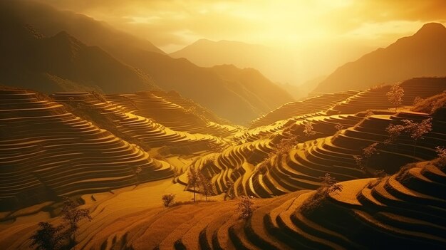 Photo une image d'un paysage de montagne avec des montagnes en arrière-plan