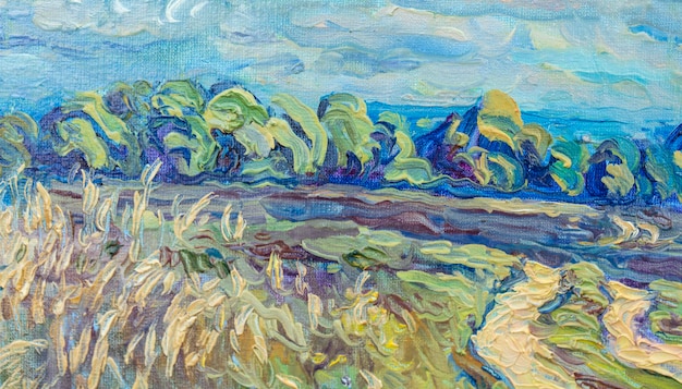 image de paysage de la nature peinture à l'huile dessin à la main