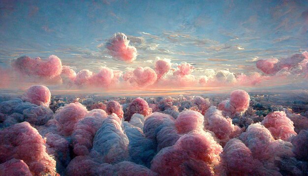 Image de paysage avec des nuages colorés et du ciel