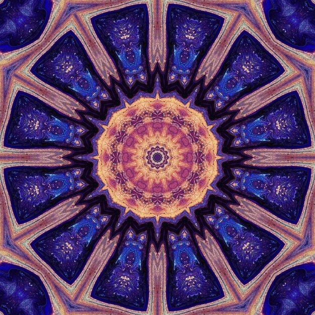 Image peinte en bleu mystique abstrait mandala du chakra Vishuddha