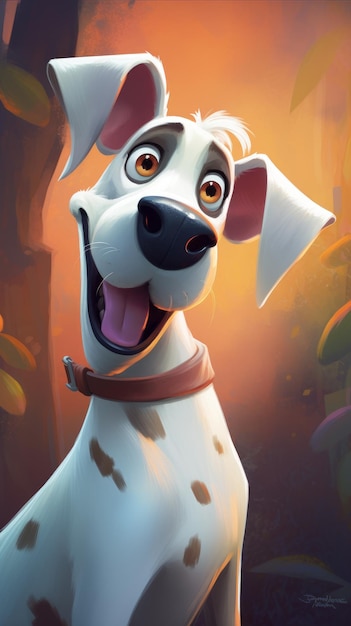 Image de personnage de chien blanc dans le style Tiago Hoisel