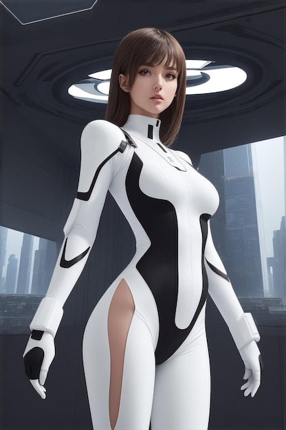 Photo une image de personnage de jeu féminin à la mode en haut blanc 4k