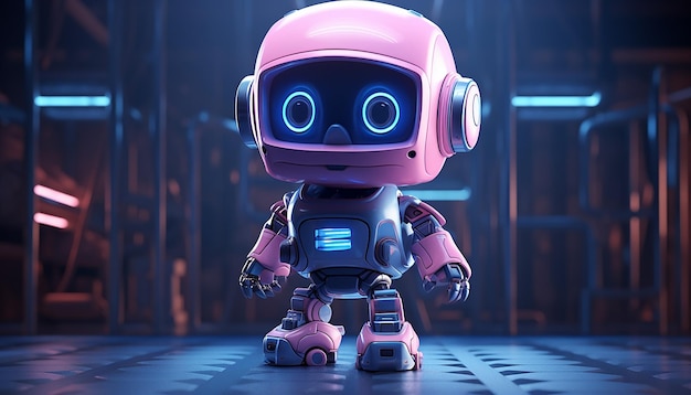 Image de personnage de robot de dessin animé dans le style d'un moteur irréel