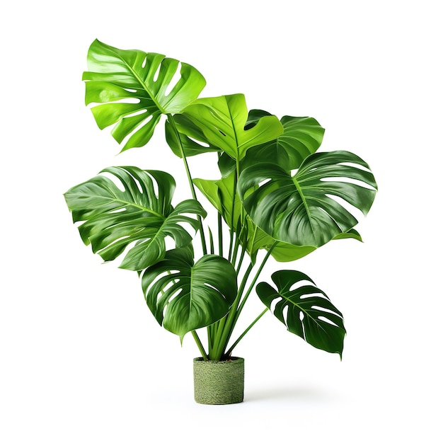 Image de philodendron sur fond blanc Nature Illustration Générative AI