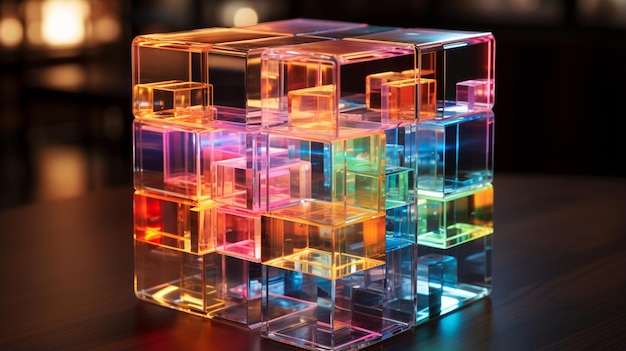 image photographique de fond d'écran cube coloré HD 8K