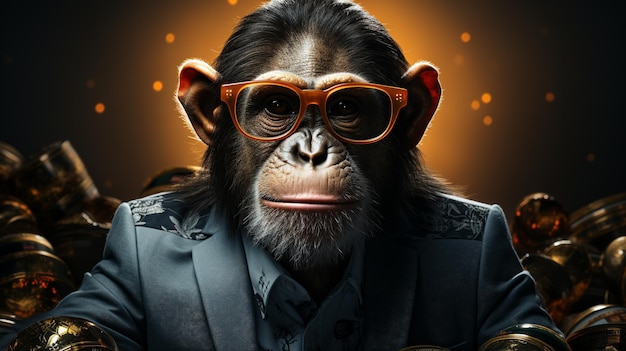 image photographique en papier peint cool singe HD 8K