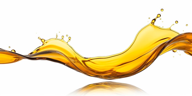 image photoréaliste d'une éclaboussure d'huile jus de pomme jus transparent éclaboissure avec des gouttes et éclamoussure