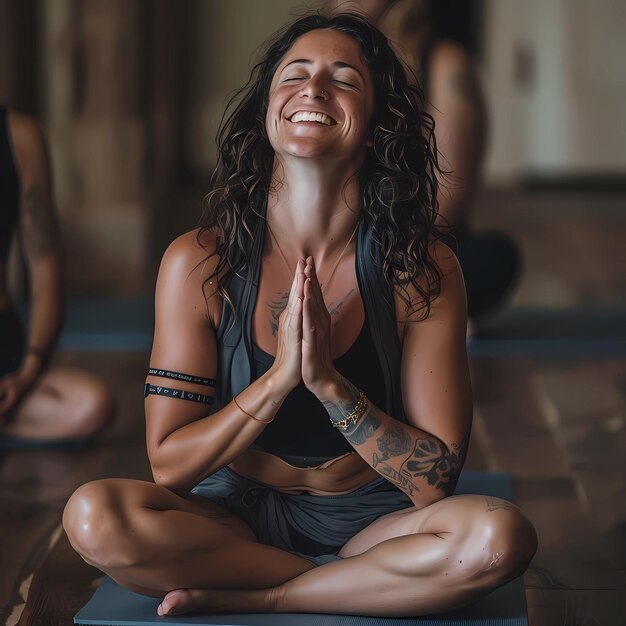 Photo une image photoréaliste de l'ia du yoga féminin