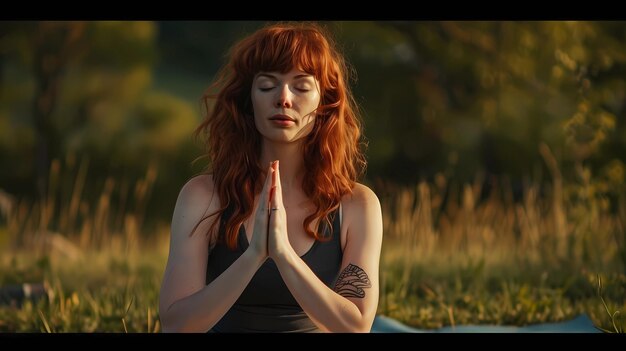 Photo une image photoréaliste de l'ia du yoga féminin