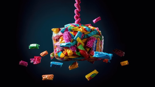 image de pinata d'anniversaire avec un fond plat