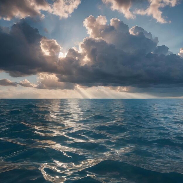 Une image d'un plan d'eau avec des nuages en arrière-plan