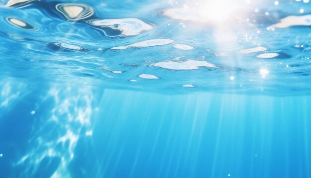 Photo une image d'un poisson nageant dans l'eau avec le soleil brillant dessus