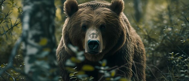 une image de portrait cinématographique et dramatique pour l'ours