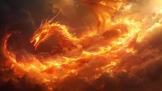 Image premium du dragon de feu animaux mythiques animaux de légende urbaine